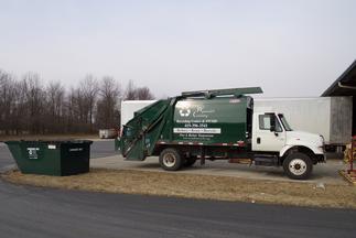 Recycling Dumpster and Truck