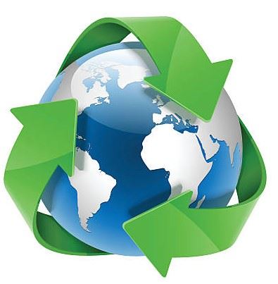 recycling symbol with Earth