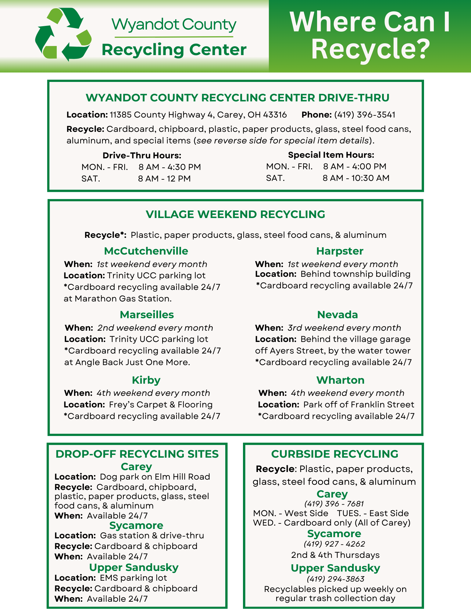 Where Can I Recycle Handout Image 2025